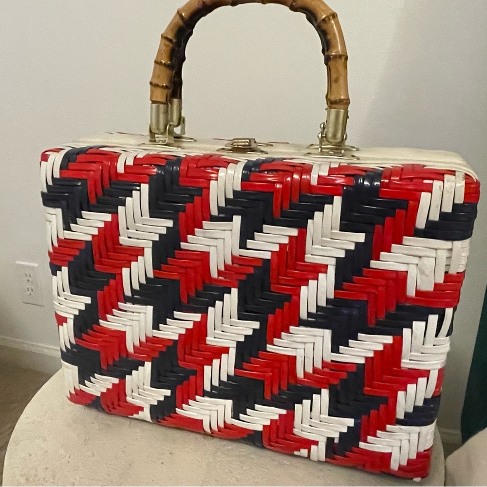 Vintage Bamboo and Vinyl Purse